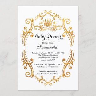Invitation vintage Little Princess Baby shower