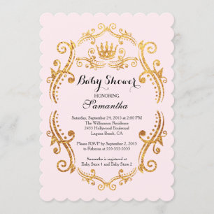 Invitation vintage Little Princess Baby shower
