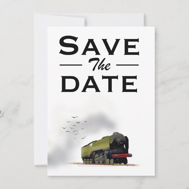 Invitation vintage Locomotive d'enregistrement de  (Dos)