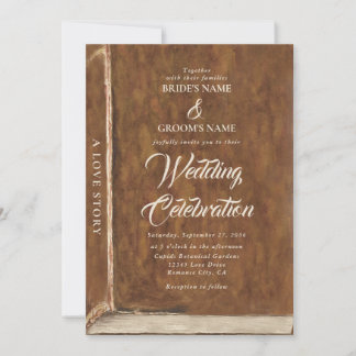 Invitation Vintage Love Story Fairy Tale Library Book Wedding