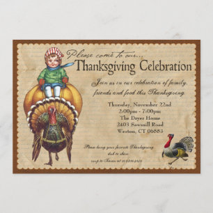 Invitation vintage lunatique de thanksgiving