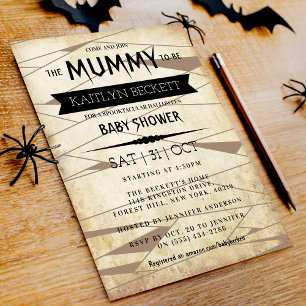 Invitation Vintage maman   Baby shower Halloween