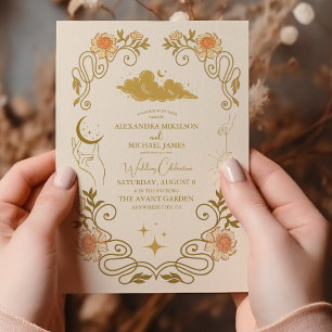 Invitation Vintage Mariage botanique mystique