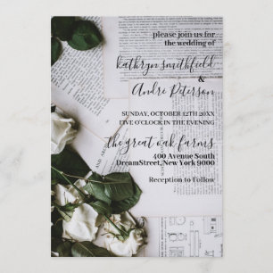 Invitation Vintage Mariage Floral