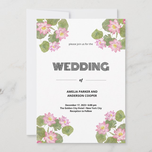 Invitation Vintage Mariage Floral (Devant)