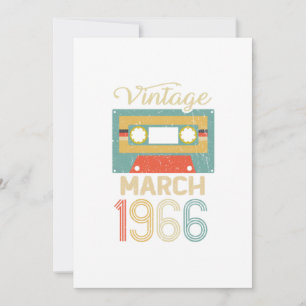 Invitation Vintage mars 1966 55e anniversaire 55 ans cadeau