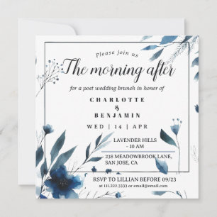 Invitation Vintage Matin Fleur Après Brunch Mariage
