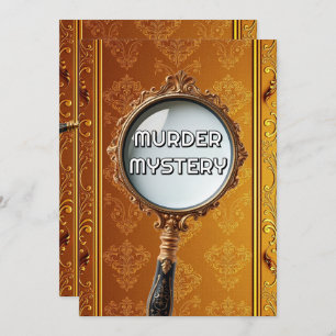 Invitation Vintage meurtre mystère dîner fête rétro or