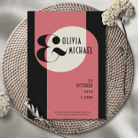 Vintage minimaliste rose Saumon noir