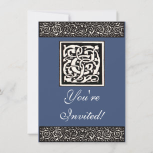 Invitation Vintage Monogram C Art Nouveau Letter