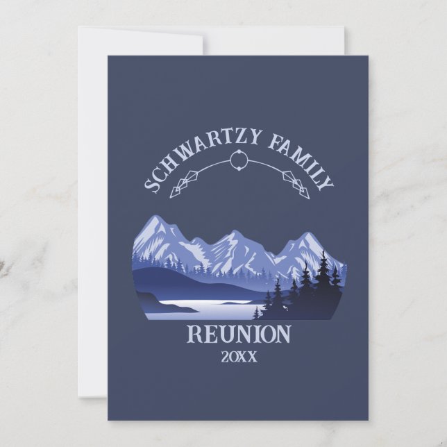 Invitation Vintage Mountain Sunset lac extérieur Retourner bl (Devant)