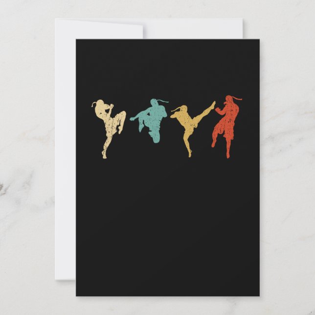 Invitation Vintage Muay Thai Silhouette Fighter MIXED MARTIAL (Devant)