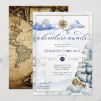 Vintage Nautical Sailing Adventure Boy Baby shower