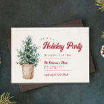Invitation Vintage Noël Arbre Rouge Fête de Noël<br><div class="desc">Vintage Noël Arbre Rouge Fête de Noël Invitation</div>