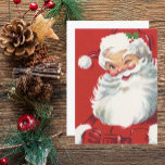 Invitation Vintage Noël Père Noël, Jolly et Winking<br><div class="desc">Illustration vintage Design de Noël avec un joyeux Père Noël joyeux,  portant un casquette et en train de se baigner comme s'il avait un secret. Ho,  ho,  ho,  Joyeux Noël !</div>
