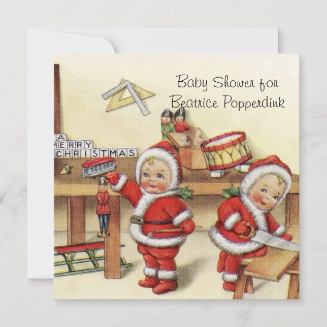 Invitation Vintage Noël Rétro Noël Xmas Personnalisé (Devant)