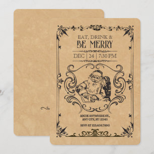 Invitation Vintage noël santa claus