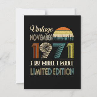 Invitation Vintage novembre 1971 Ce que je veux édition limit