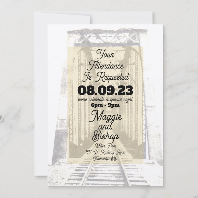 Invitation Vintage occidental Nous vous demandons de particip (Devant)