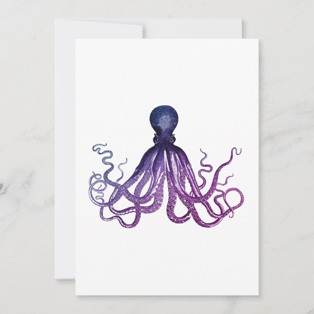 Invitation Vintage Octopus Sealife  (Devant)