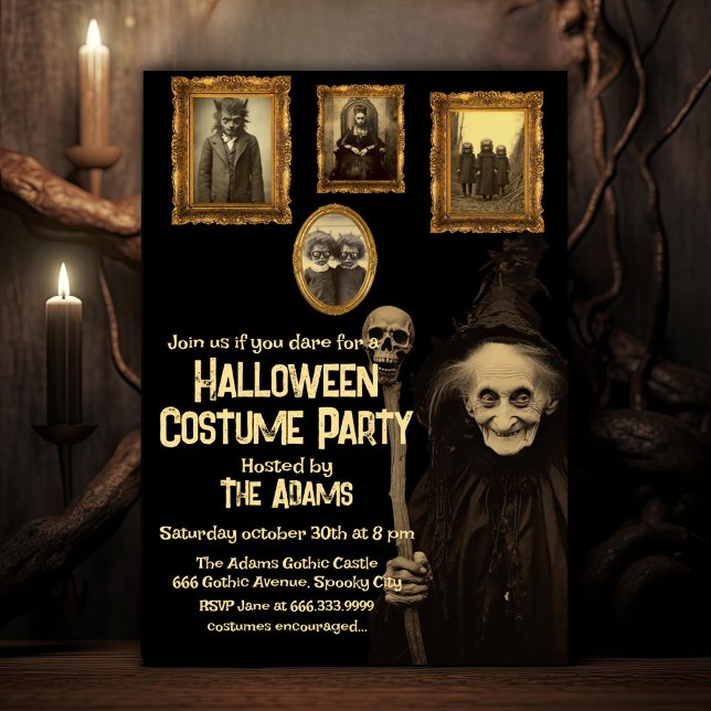 Invitation Vintage Oddities Éffrayante Halloween (Créateur téléchargé)