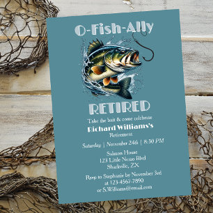 Invitation Vintage OFishAlly Retraité Gros Poisson Mordez à l