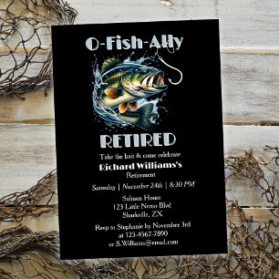 Invitation Vintage OFishAlly Retraité Gros Poisson Mordez à l