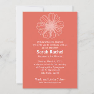 Invitation Vintage Orange Fleur