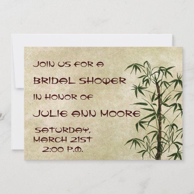 Invitation Vintage Oriental Bamboo 1 (Devant)