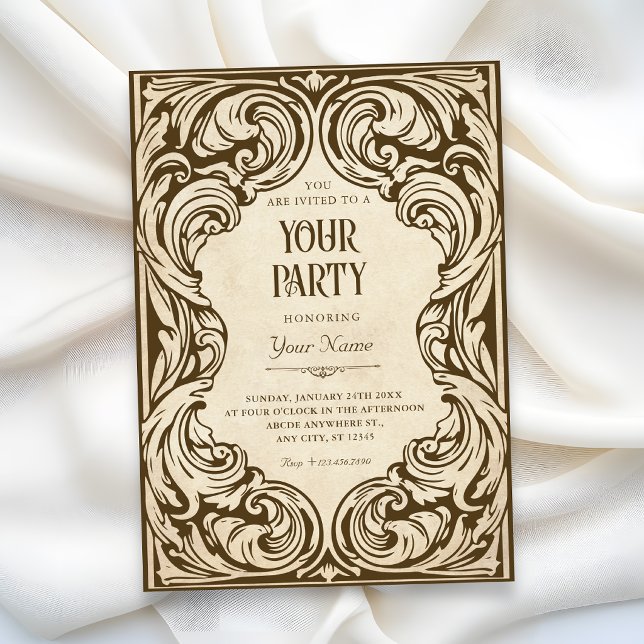 Invitation Vintage orné  (Créateur téléchargé)
