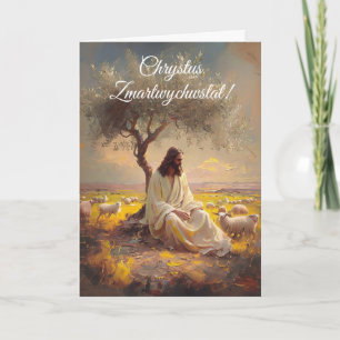 Invitation Vintage Pâques polonaise Wesolego Alleluja chrétie