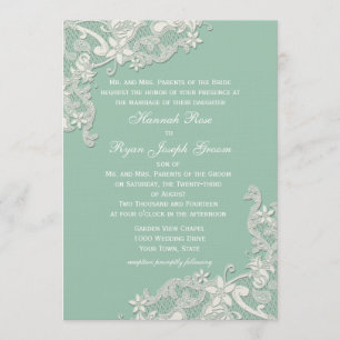 Invitation Vintage Pays Floral Mint Green