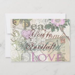Invitation Vintage Peace Home Belle Amour