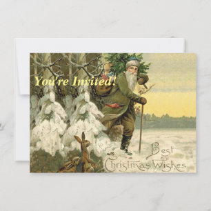 Invitation Vintage Père Noël Noël Victorien