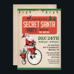 Invitation vintage Père Noël Père Noël Christmas P<br><div class="desc">Invitation vintage Secret Père Noël Christmas Party</div>