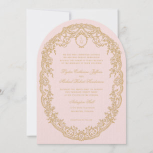 Invitation vintage Pink Paris Monogram