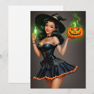 Invitation vintage Pinup Halloween