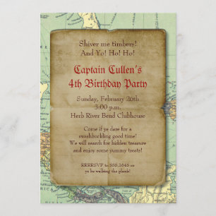 Invitation Vintage Pirate Map