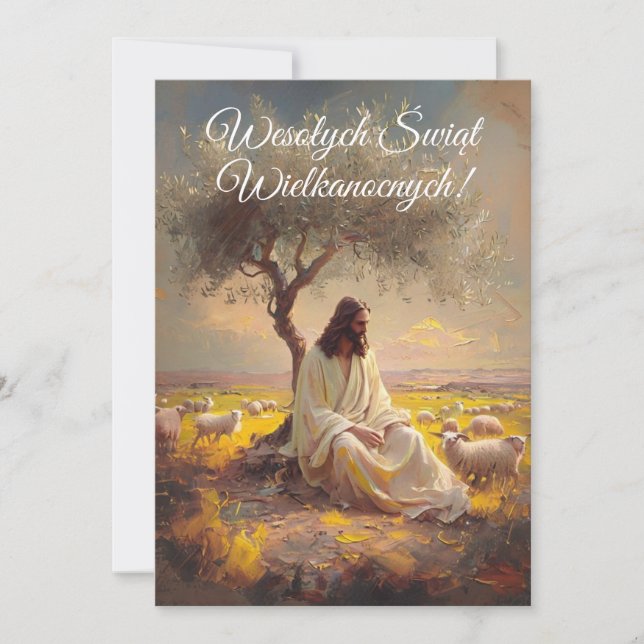 Invitation Vintage polonais Pâques Wesolego Alleluja (Devant)