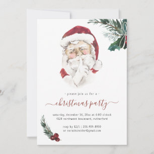 Invitation vintage pour fête de Noël avec le Père 
