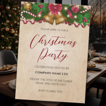 Invitation vintage pour la fête de Noël d'entrepri