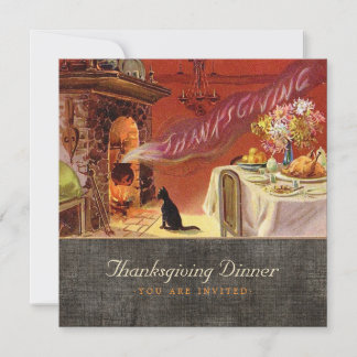 Invitation vintage pour le dîner de Thanksgiving