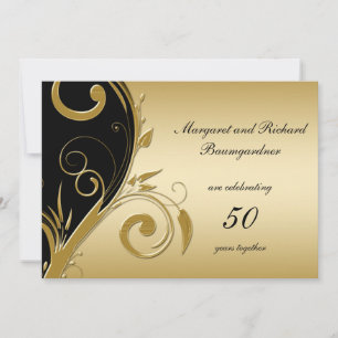 Invitation vintage pour les 50 ans de mariage