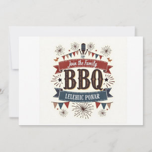 Invitation vintage pour pique-nique BBQ – Fête pat
