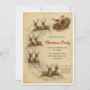 Invitation vintage pour une fête de Noël