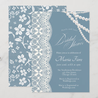 Invitation vintage pour une fête prénuptiale Perle