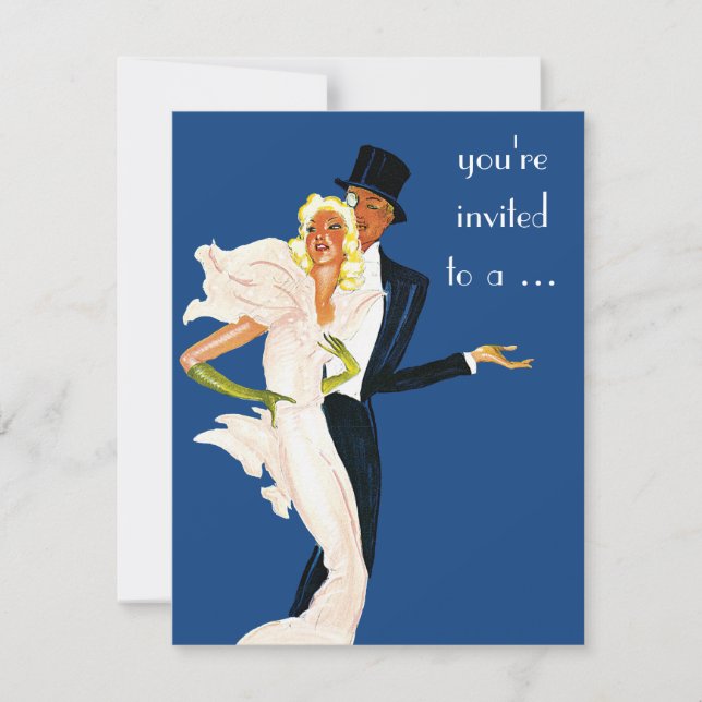 Invitation vintage pour une soirée cocktail d'amou (Devant)