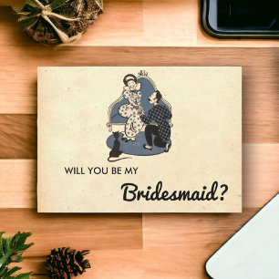 Invitation Vintage proposition romantique Couple Bridesmaid C
