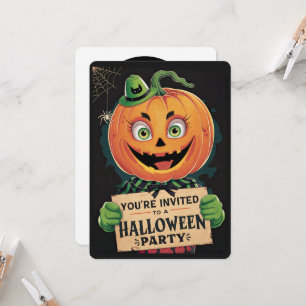 Invitation Vintage Pumkin Head Halloween