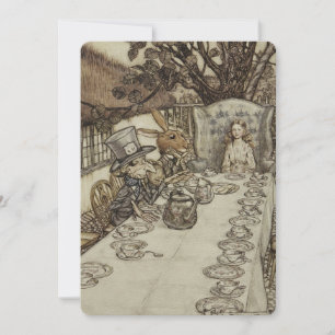 Invitation Vintage Rackham Mad Tea Party Alice au pays des me